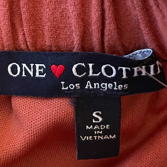 One Clothing Los Angeles - Button Belted Mini Skirt - Burnt Orange - Small - Picture 3 of 9